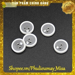 Nút áo sơ mi nhựa đính hạt cườm cực sang size 1.2cm, 1.5cm