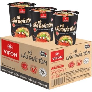 Mì ly lẩu thái tôm Vifon thùng 24 ly - 60gr/ly