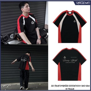 Áo thun local brand cổ tròn Uncle M cotton 100% nam nữ Unisex in lụa trame - Tricolor tee