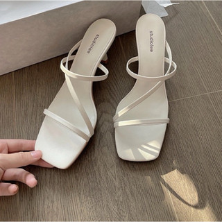 Guốc nữ quai mảnh, giày cao gót 7cm mã H97