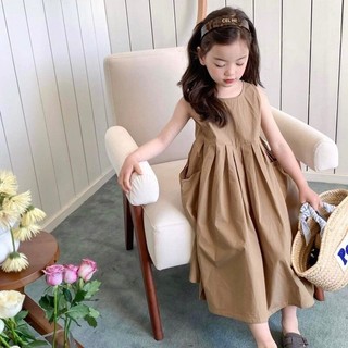Váy thô sát nách nhiều màu cho bé mặc hè10-22kg