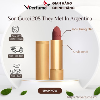 Son gucci 208 they met in argentina matte màu hồng đất