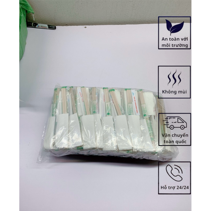 Siêu rẻ-Set 100 Bộ Đũa - Thìa - Tăm - Giấy dùng một lần cho đồ mang đi