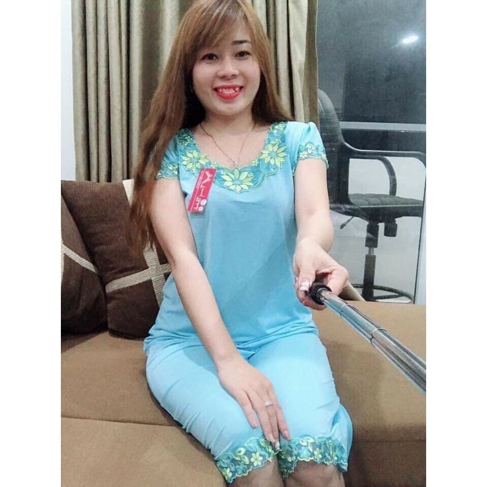 Đồ Bộ Nữ Bộ Nữ Hoa Nhí Lụa Thái Nhập Khẩu Tay Cánh Tiên Mặc Nhà Dễ Thương Từ 40-65kg