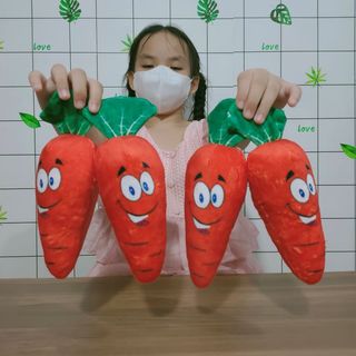 CÀ RỐT NHỒI BÔNG DỄ THƯƠNG LOẠI NHỎ TREO MÓC KHÓA