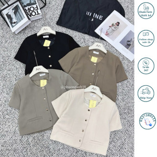 Áo Blazer ngắn tay cúc sọc