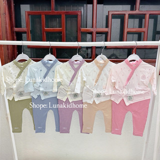 Bộ sơ sinh HRNEE cài chéo mềm mát (0-3M, 3-6M)
