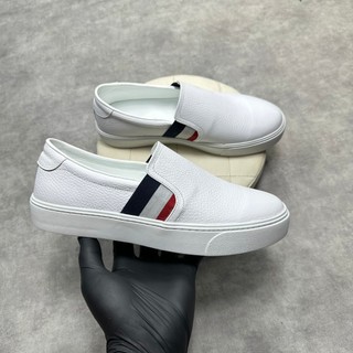 Giày Slip-on NEVICAS GN13 Da Bò Miu Sần Màu Trắng Chun 3 Màu Đế Cao Su Khâu Xung Quanh