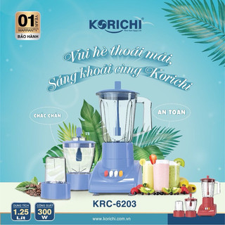 Máy xay sinh tố 3 cối nhựa korichi krc-6203