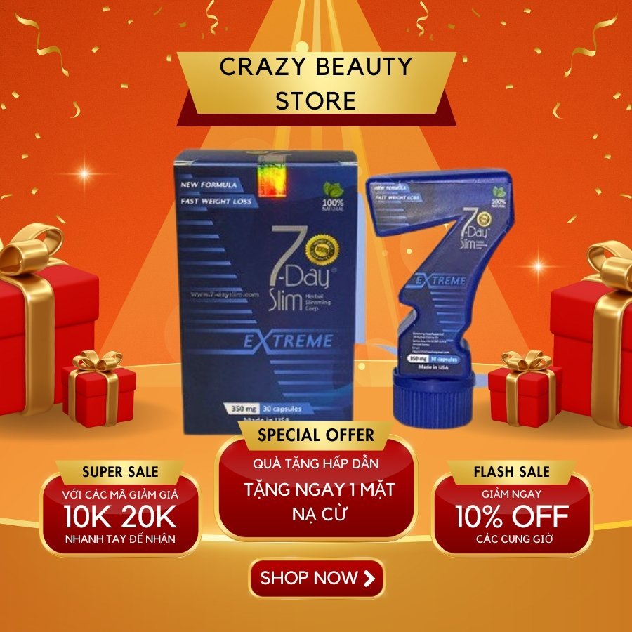 7 Day Slim Giảm Cân Cấp Tốc Nhập Khẩu Mỹ Hiệu Quá Với Cơ Địa Khó Giảm Hộp 30 Viên