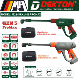 Máy rửa xe dùng pin 21V Dekton M21-SRX1405PROMAX - Không Chổi Than - Áp Suất 55BAR - Công Suất 450W