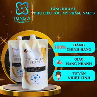 Kem hấp dầu phục hồi collagen keratin hellopro 500ml