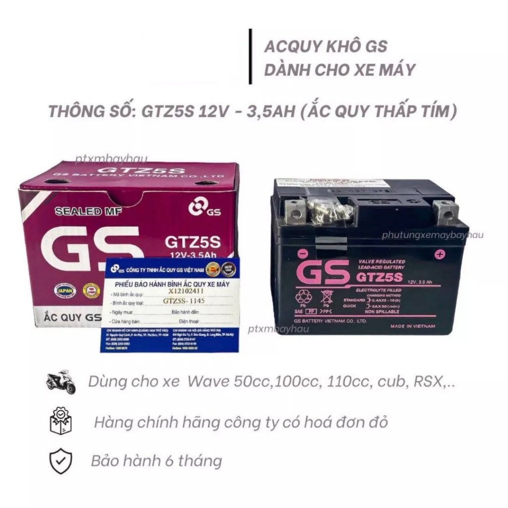 Bình ắc quy xe exciter 150, wave, ex 135, air blade ab 110, wave 100, sirius fi, future, hayate