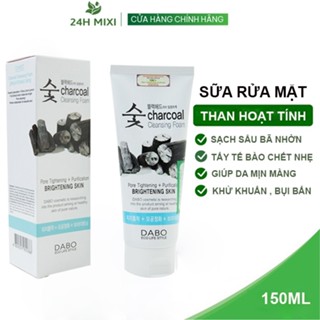 Sữa rửa mặt Than Hoạt Tính Dabo làm Trăng da, Sạch bã nhờn, Sạch mụn (trắng) 150ml - Hàng Chính Hãng
