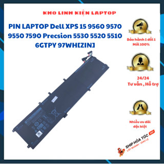 PIN LAPTOP Dell XPS 15 9560 9570 9550 7590 Precsion 5530 5520 5510 6GTPY 97WH[ZIN]