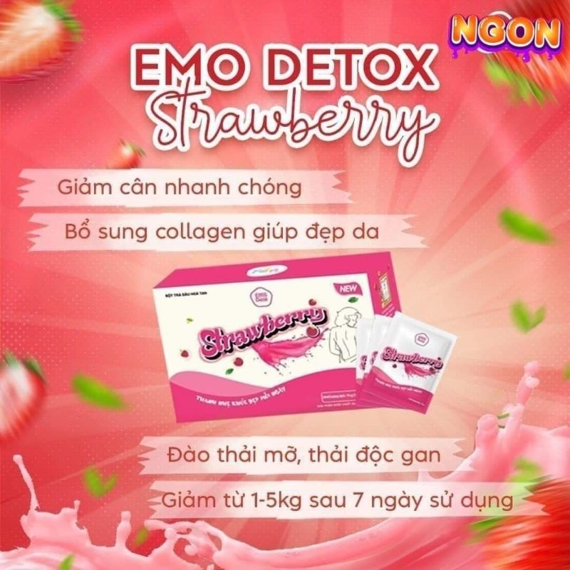 Emo Detox Trà Dâu Hỗ trợ Giảm Cân EmoSlim