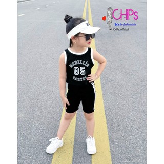 Sét Quần Áo Thể Thao Mùa Hè Cho Bé Gái Áo Croptop Quần legging Đùi Ôm Body Cho Bé Shop CHIPs