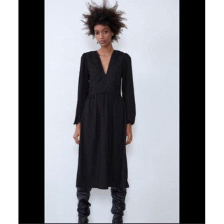 Đầm Zara đen Thun Auth sz Xs, new 95%
