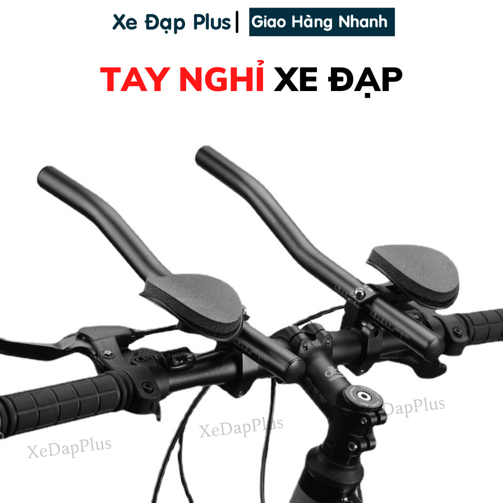 Tay nghỉ xe đạp thể thao, tay nghỉ carbon ghi đông hợp kim nhôm 34cm siêu nhẹ chắc chắn hàng chính hãng