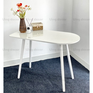 Bàn decor vòng bo góc dùng làm bàn nail, bàn học, làm việc, makeup trang điểm  chống va đập