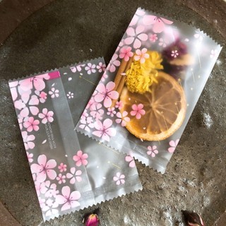 Set 100 túi size 7x10 cm Họa tiết Hoa Đào Nhỏ túi bóng hàn miệng đựng trà hoa bánh kẹo combo 100 túi bóng đựng Trà Bánh