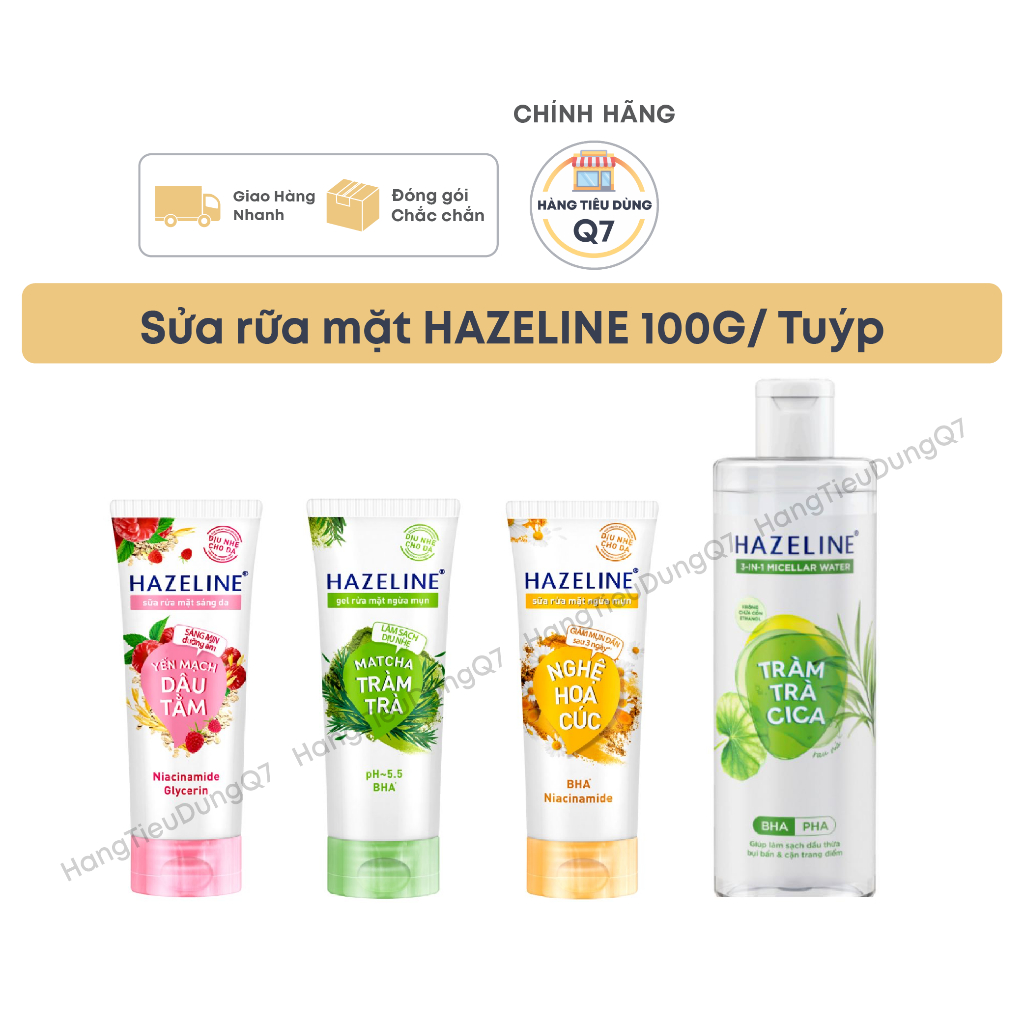 [MUA 1 TẶNG 1] Sữa rửa mặt Hazeline 100G tặng cùng loại 50G