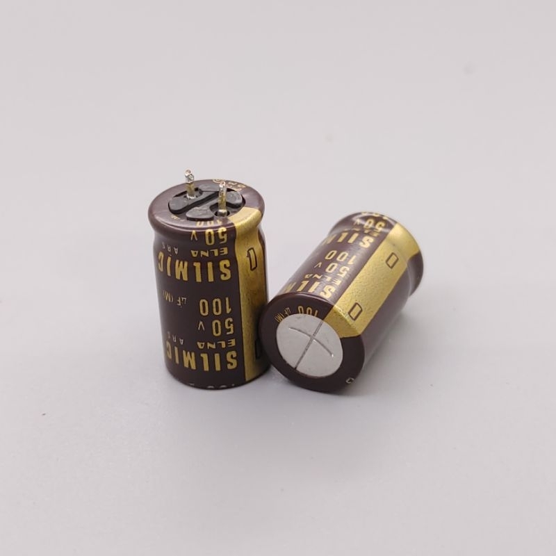 (1 con) Tụ điện Elna Silmic ARS chữ vàng 100uF 50V tháo máy