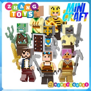 Đồ chơi Xếp hình các nhân vật Minecraft gồm Desert Villager - Drowned - Husk Minifigures Xinh X0310
