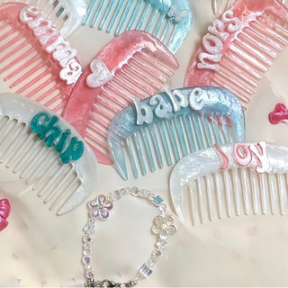 Lược custom tên theo yêu cầu + charm nơ🎀