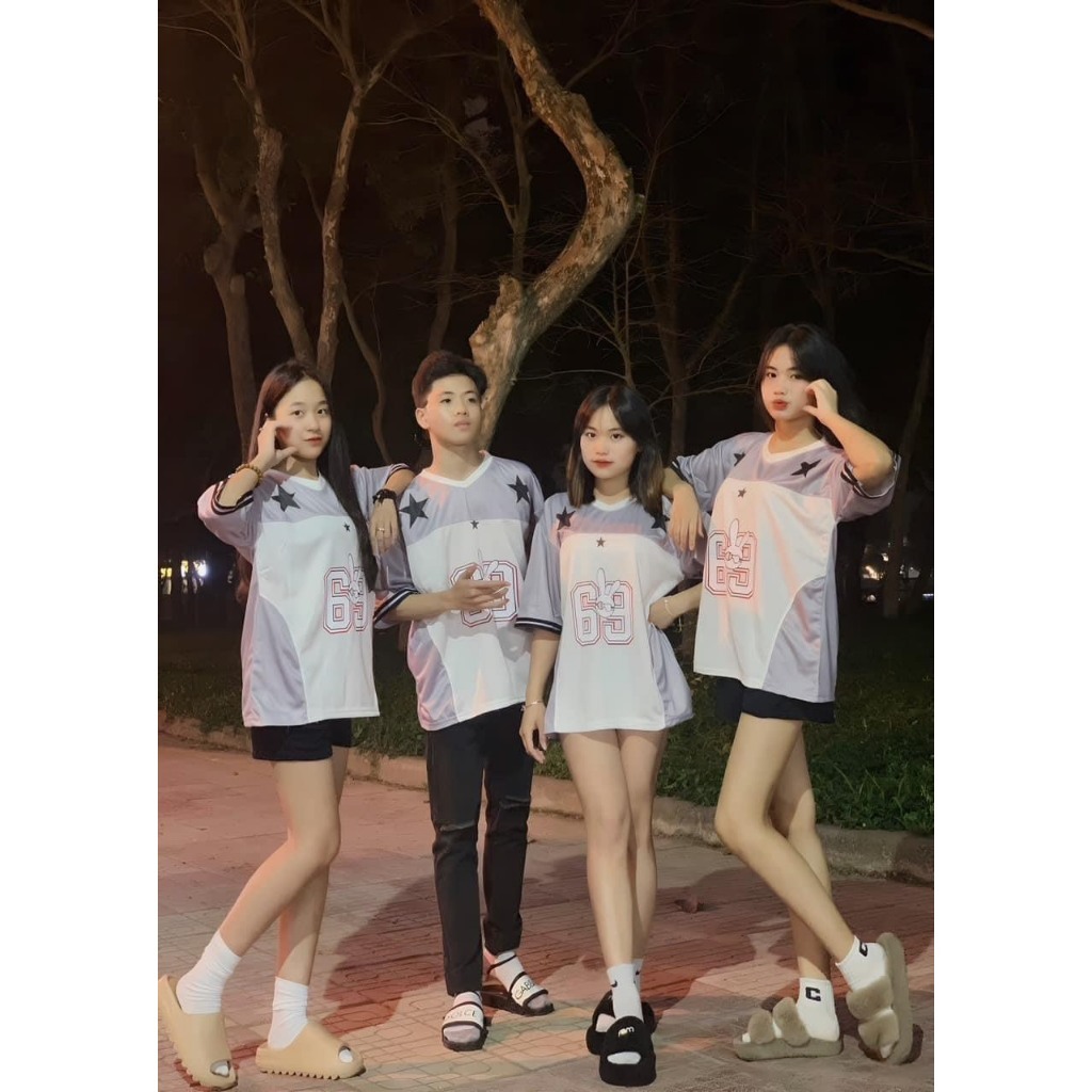 Áo Thun Bóng Đá 69 Thỏ phối Bạc Ngôi Sao Fom Unisex A1006 | BigBuy360 - bigbuy360.vn