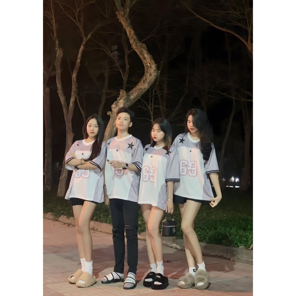 Áo Thun Bóng Đá 69 Thỏ phối Bạc Ngôi Sao Fom Unisex A1006 | BigBuy360 - bigbuy360.vn