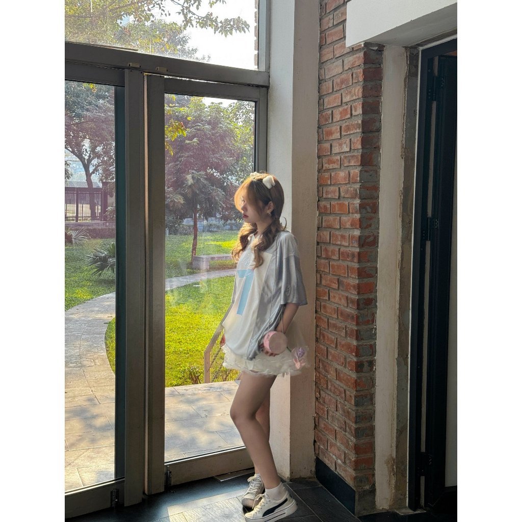 Áo Thể Thao Số 7 Nơ Xanh Hồng Oversize Kill System Silly Love A1006 | BigBuy360 - bigbuy360.vn