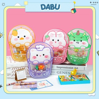 Túi zip đứng đựng phụ kiện quà tặng DABU hình con vật hoạt hình 4 mẫu túi trà sữa dễ thương 18x24 cm