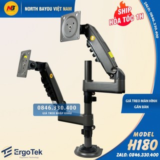 Giá Treo Hai Màn Hình NB H180 17 - 27 Inch - Tay Treo 2 Màn Hình Kép H180 Xếp Màn Trên Dưới [ Ưu Việt Hơn NB F160 ]