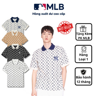 Áo polo MLB họa tiết monogram kiểu dáng unisex chất liệu cao cấp