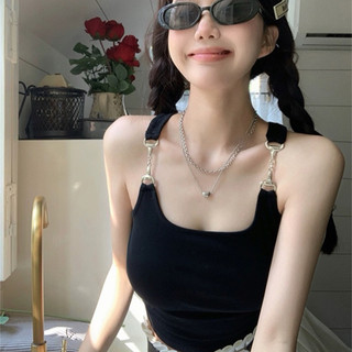  Áo Hai Dây Croptop Phối Xích Thời Trang Nữ Tính Phong Cách Hàn Quốc Dễ Thương Cho Nữ Thoáng Mát Dễ Chịu 67 