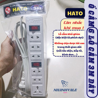 Ổ cắm điện 6 lỗ cắm HATO dây 5M chịu tải 600W