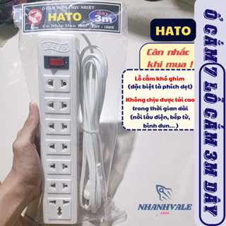 Ổ cắm điện 7 lỗ cắm HATO công suất 600W dây 3M - 5M