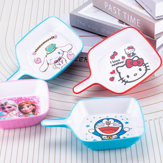 Dĩa bát kiểu lòng sâu có quai cầm Hello Kitty - Doraemon Doremon