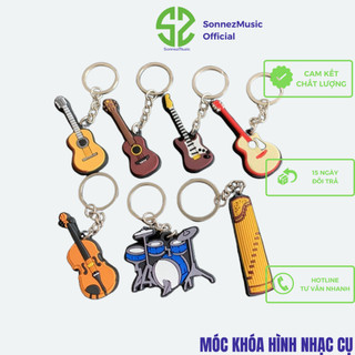 Móc khóa nhạc, móc chìa khóa đàn guitar piano bằng nhựa dẻo - SonnezMusic