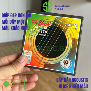 Dây đàn guitar acoustic, dây guitar bằng kim loại nhiều màu Alice A407C - Sonnezmusic