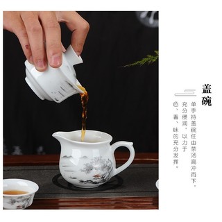 Bộ Ấm Chén Khải Pha Trà Bằng Sứ Trắng