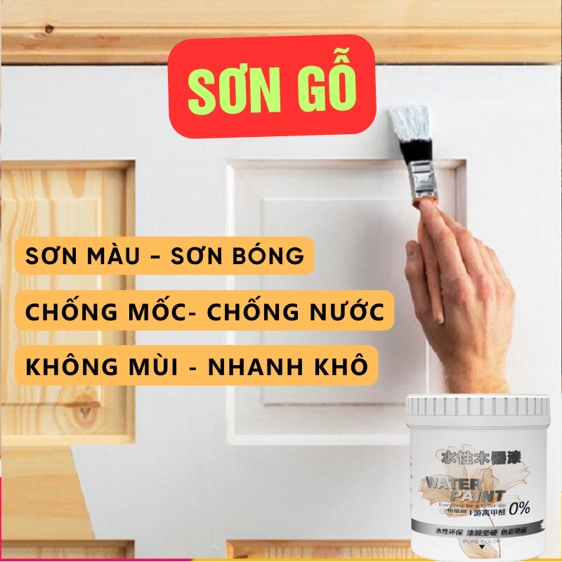 Sơn gỗ Trắng - Trong suốt Gốc nước Bảo vệ bề mặt gỗ kháng nước không mùi, an toàn thẩm mỹ