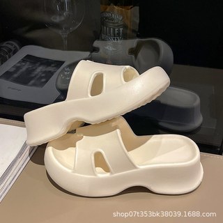Dép quai ngang nữ đế cao, dép chữ H eva siêu êm đế độn 5cm chọn chuẩn size 
