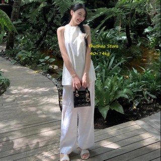 Set Bộ Đũi Gồm Áo Và Quần Ống Suông Lửng, Set Đồ Bộ Tiểu Thư Cao Cấp-Hàng Thiết Kế Đẹp.SD3