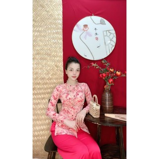 BỘ BÀ BA VẢI LỤA HỌA TIẾT VÀ CHẤM BI MẪU 2