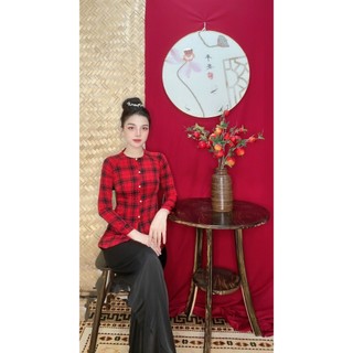 BỘ BÀ BA VẢI LỤA HỌA TIẾT VÀ CHẤM BI MẪU 2