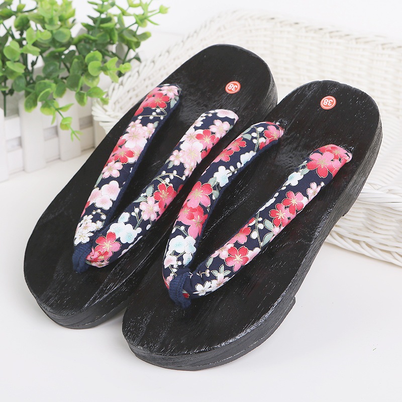 (GĐT12) Guốc Gỗ Geta Quai Chữ Y Phong Cách Nhật Bản Guốc Mộc Truyền Thống dành cho nữ