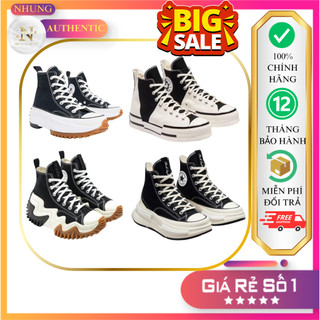Giày converse run star hike black authentic. giày thể thao độn đế cổ cao nam nữ full box. bao check