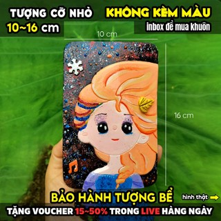 Tượng tô màu, TRANH NỔI ELSA, size XL, thạch cao trắng (Không kèm màu), luyện vẽ, decor